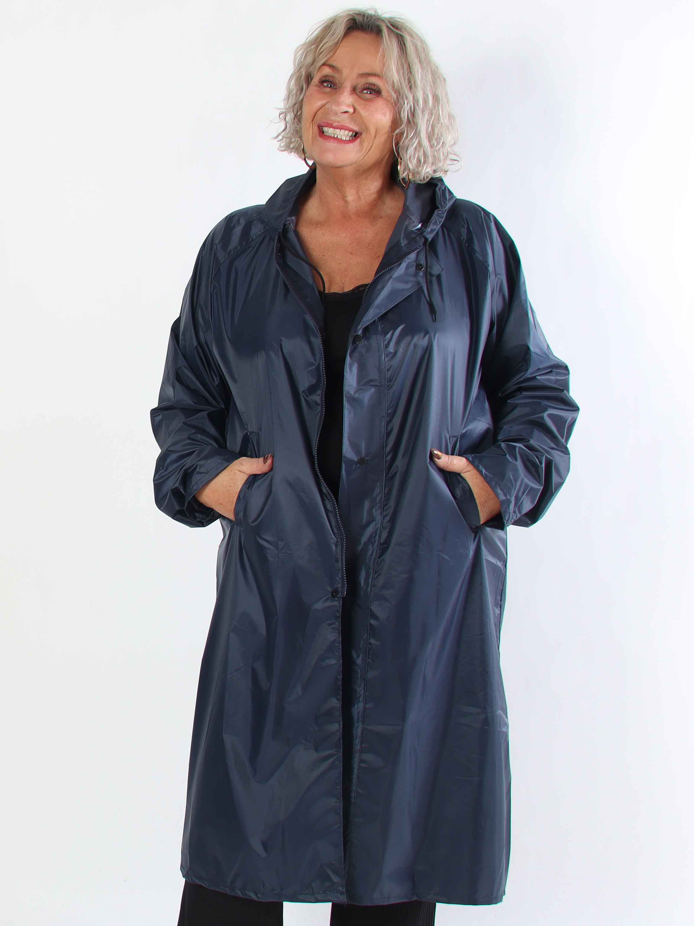 Reina - Plus size regnjakke med hætte